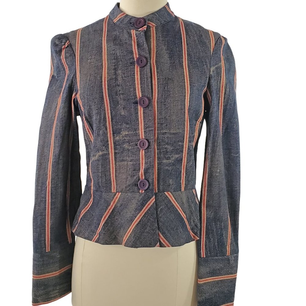 Denim Stripe Jacket by Jaloux/Zalu